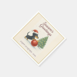 Season’s Greetings Dachshund Holiday Napkins