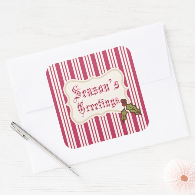 Season’s Greetings Holiday Stickers  (Envelope)