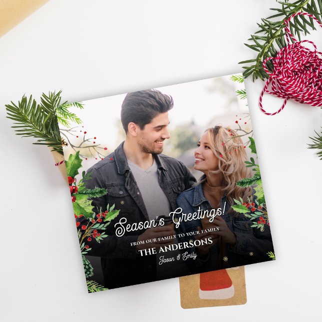 Season’s Greetings Photo Holiday Christmas Card (Season’s Greetings Photo Holiday Christmas Card)