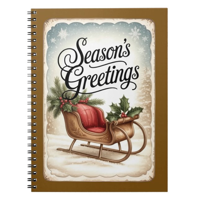 Season’s Greetings Winter Sleigh Notebook (Front)