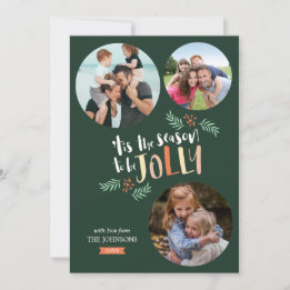 Season to be Jolly 3-photo Holiday Christmas Card