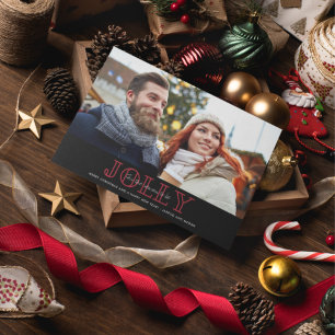 Season to Be Jolly Photo Christmas Plaid Holiday Card