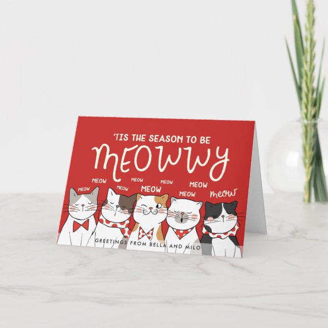 Season to be Meowwy  | Funny Holiday Greeting (Front)