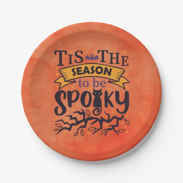 Season To Be Spooky Halloween Paper Plates (Front)