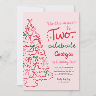 Season Two Celebrate Coquette Christmas Birthday Invitation