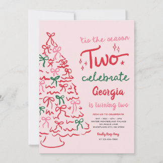 Season Two Celebrate Coquette Christmas Birthday Invitation