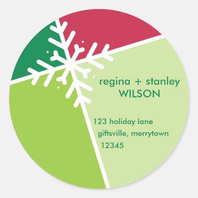 SEASONAL ADDRESS STICKER :: modernista snowflake 5 (Front)