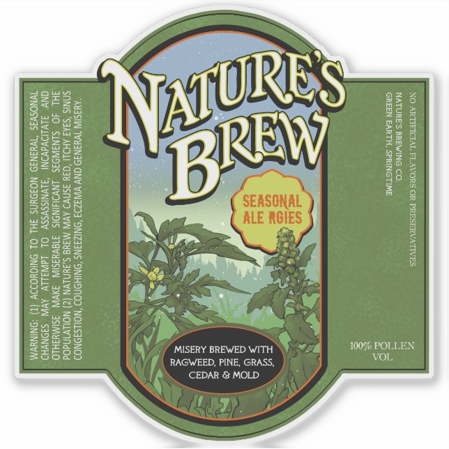 Seasonal Ale-rgies Sticker (Front)