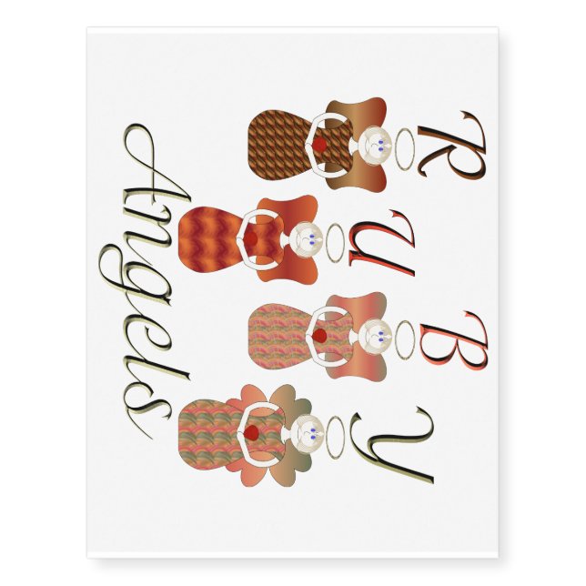 Seasonal Angels Temporary Tattoos (Front)