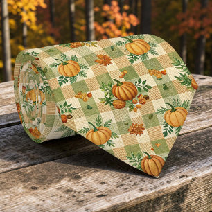 Seasonal Autumn Fall Pumpkin Necktie Tie