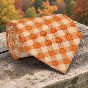 Seasonal Autumn Fall Pumpkin Necktie Tie