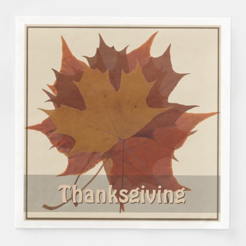 Seasonal Autumn Leaves Thanksgiving Paper Dinner Napkins