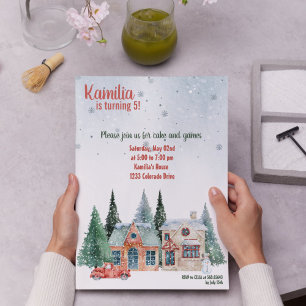 Seasonal Bloom Birthday Invitation – Floral Januar
