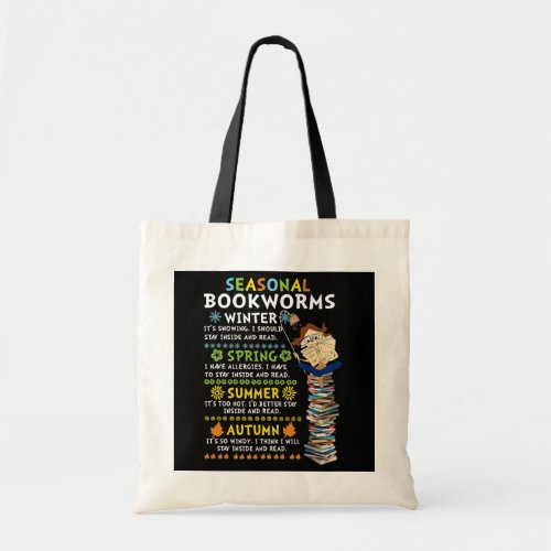 Seasonal Bookworms Moods Reading Book Lover Tote Bag