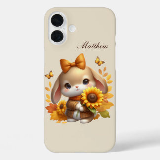 Seasonal bunny add name iPhone 16 plus case