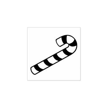 Seasonal Candy Cane Decor Rubber Stamp by KreaturShop at Zazzle