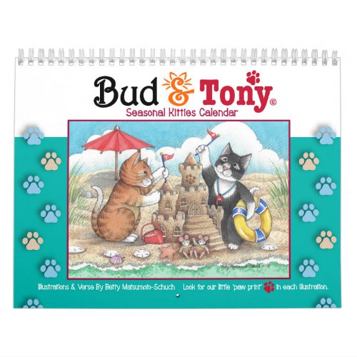 Seasonal Cat Calendar Featuring Bud and Tony
