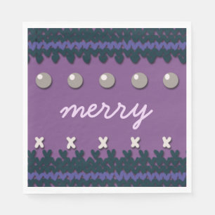 Seasonal Christmas Knitted Decor with Custom Text Napkins