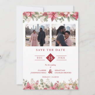 Seasonal Classic Christmas Garland Wedding TLW26 Save The Date