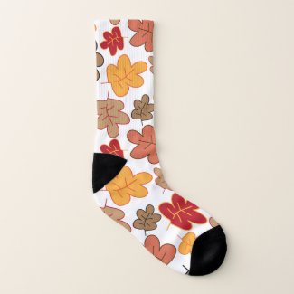 Seasonal Colorful Autumn Leaves Pattern Socks