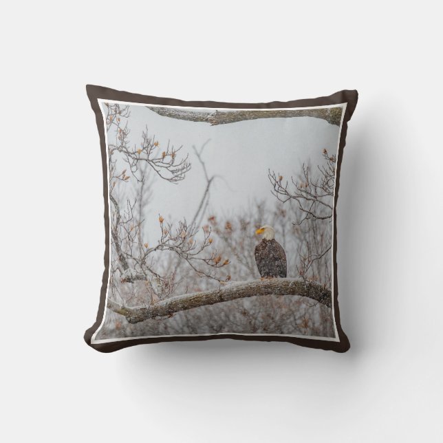 Seasonal  Eagles Throw Pillow (Front)