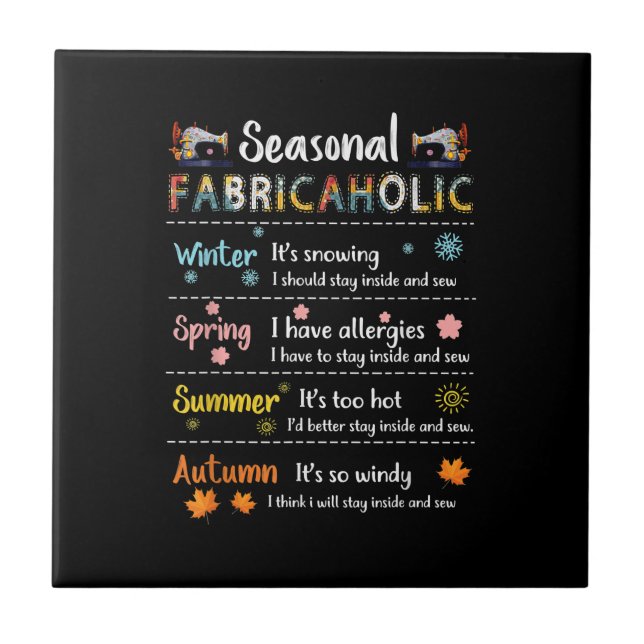 Seasonal Fabricaholic Winter Spring Summer Autumn Ceramic Tile (Front)
