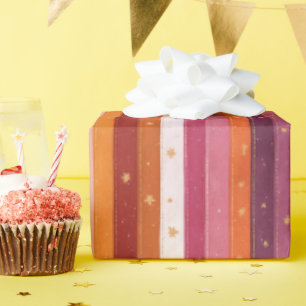 Seasonal Fall Striped Wrapping Paper