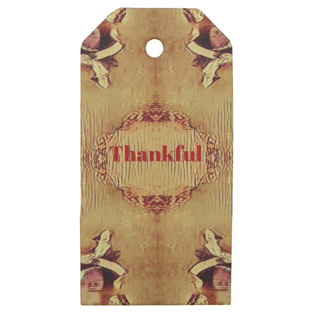 Seasonal Fall 'Thankful' Design Tote Wooden Gift Tags