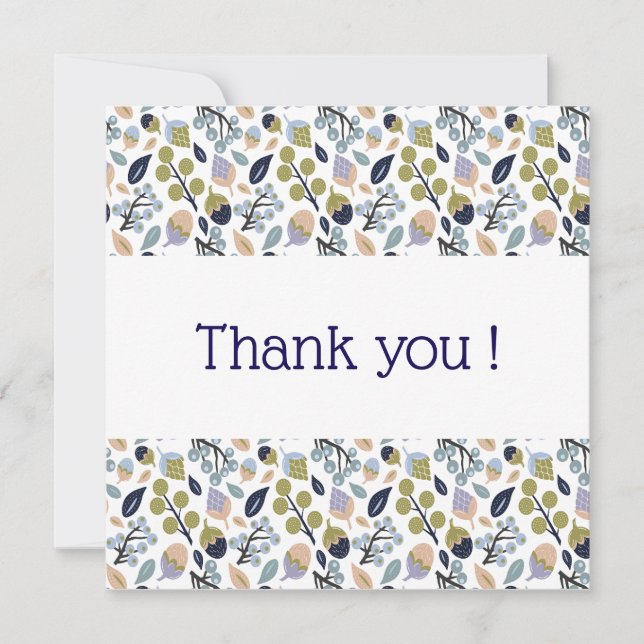 Seasonal Floral Thank You Card – Customizable (Front)