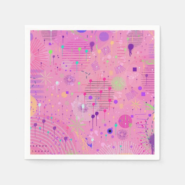 Seasonal Fruit Salad: Abstract Painting Napkins (Front)