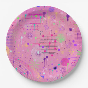 Seasonal Fruit Salad: Abstract Painting Paper Plates
