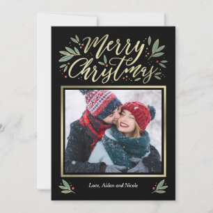 Seasonal Glow Editable Color Christmas Card