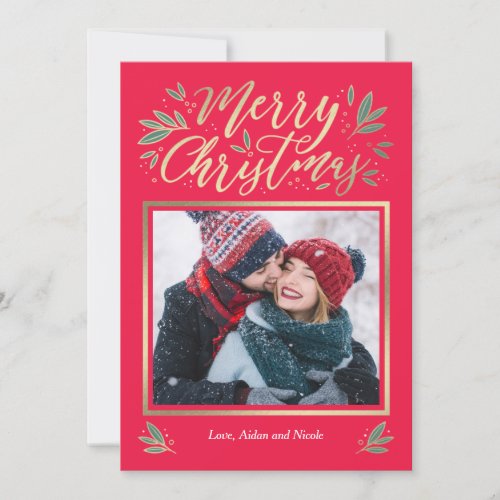 Seasonal Glow Editable Color Christmas Card