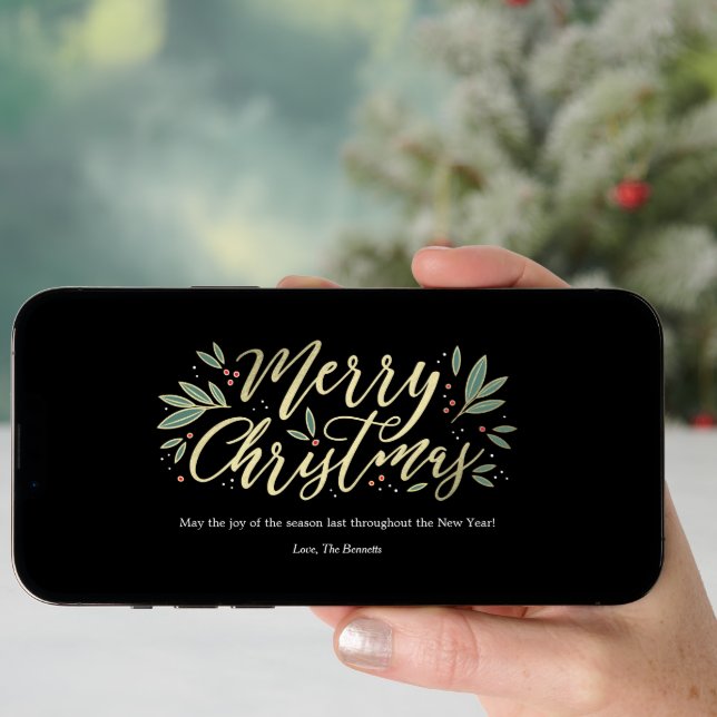 Seasonal Glow EDITABLE COLOR Christmas Card (Front Digital)