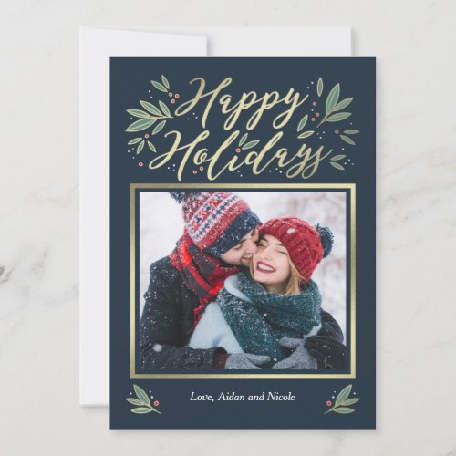 Seasonal Glow Editable Color Holiday Card