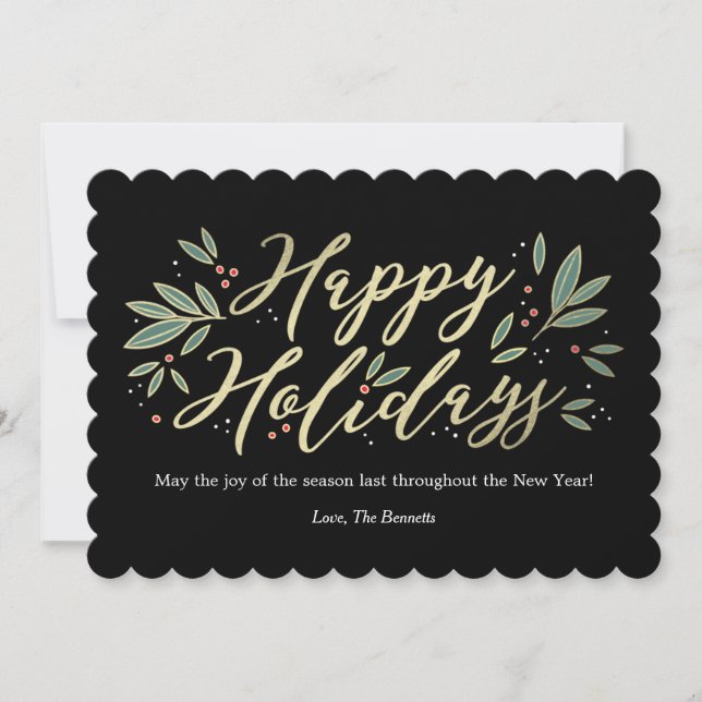 Seasonal Glow EDITABLE COLOR Holiday Card (Front)