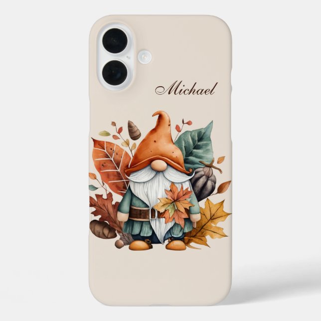 Seasonal gnome add name Case-Mate iPhone case (Back)