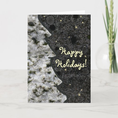 Seasonal Granite Rock Texture Happy Holidays Holiday Card