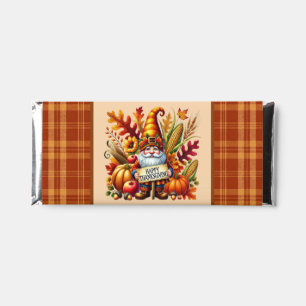 Seasonal Happy Thanksgiving gnome party Hershey Bar Favors