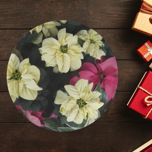 Seasonal Holidays Poinsettias Floral Paper Plates