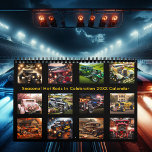 Seasonal Hot Rods In Celebration 20XX  Calendar<br><div class="desc">Each month features a breathtaking hot rod, designed to reflect the essence of a seasonal holiday. Fireworks burst behind a sleek red, white, and blue July classic, while a snow-dusted Christmas hot rod glows under twinkling lights. These cars are carefully curated with fine details, from jack-o’-lanterns on an October speedster...</div>