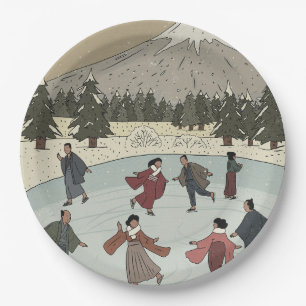 Seasonal Ice Skating Paper Plates