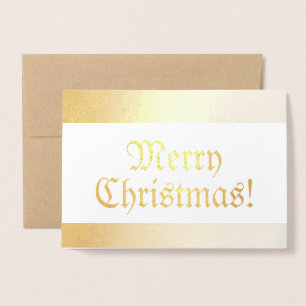 Seasonal Old Fashioned Shiny Merry Christmas Foil Card