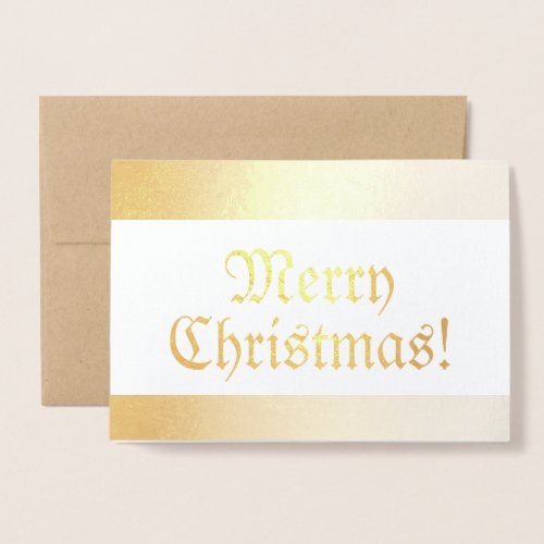 Seasonal Old Fashioned Shiny Merry Christmas Foil Card