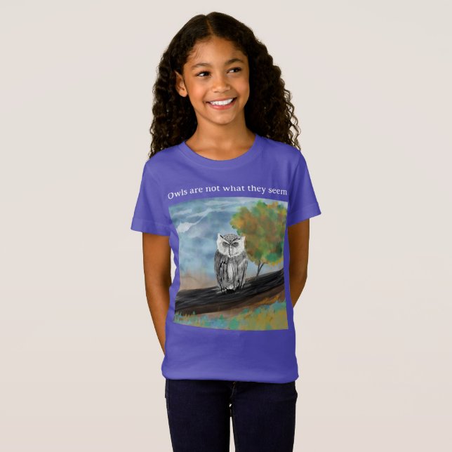 Seasonal Owl Painting in Nature Wonders T-Shirt (Front Full)