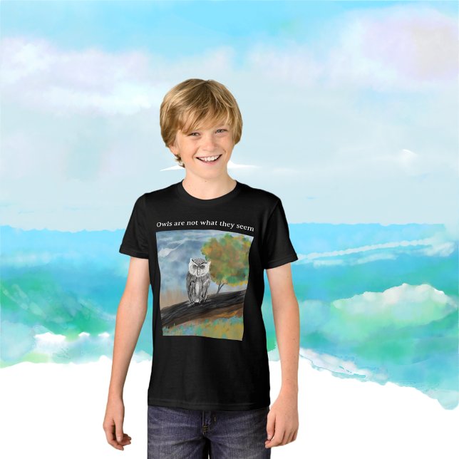 Seasonal Owl Painting in Nature Wonders Tri-Blend Shirt (Creator Uploaded)