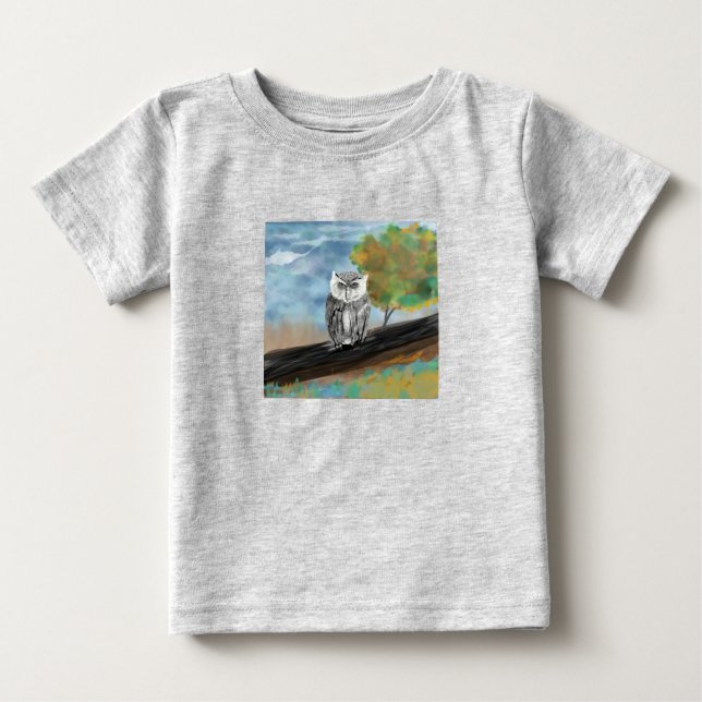 Seasonal Owl Print Baby Baby T-Shirt (Front)
