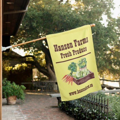 Seasonal Roadside Farm Customizable  House Flag