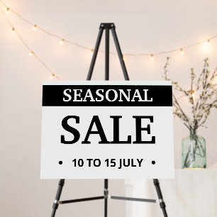 Seasonal Sale Sign Template, Black and White