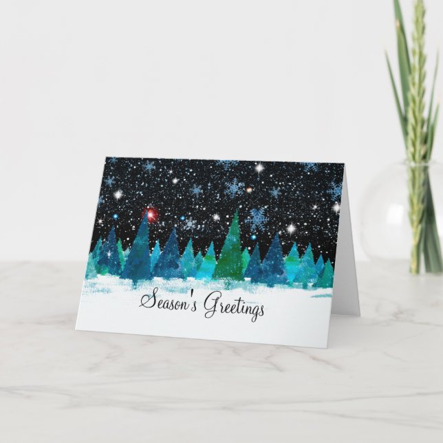 Seasonal Season's Greetings Business Holiday Cards (Front)